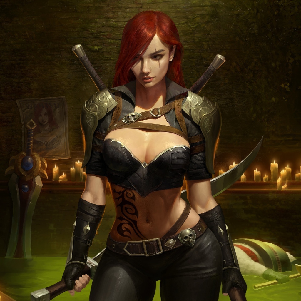 Девушка воин Katarina в замке 