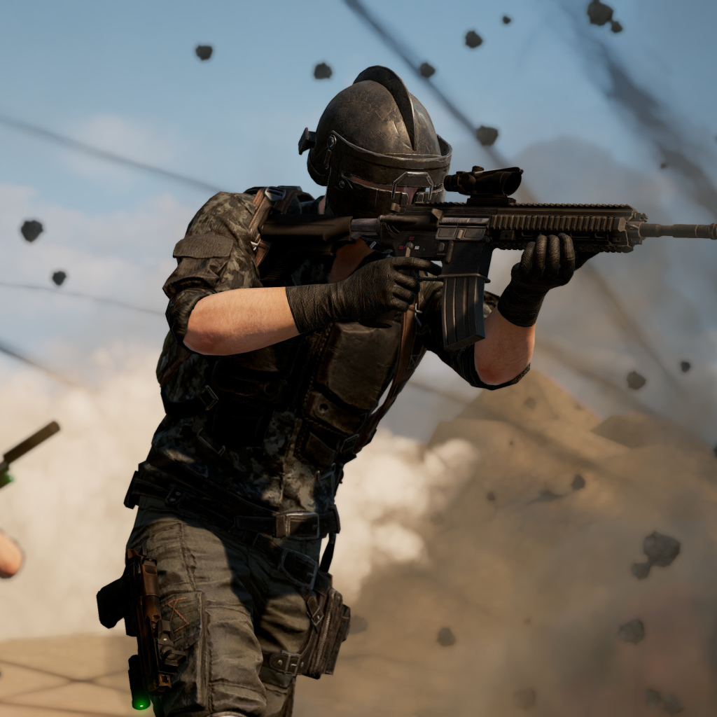 Солдаты в бою из компьютерной игры PUBG