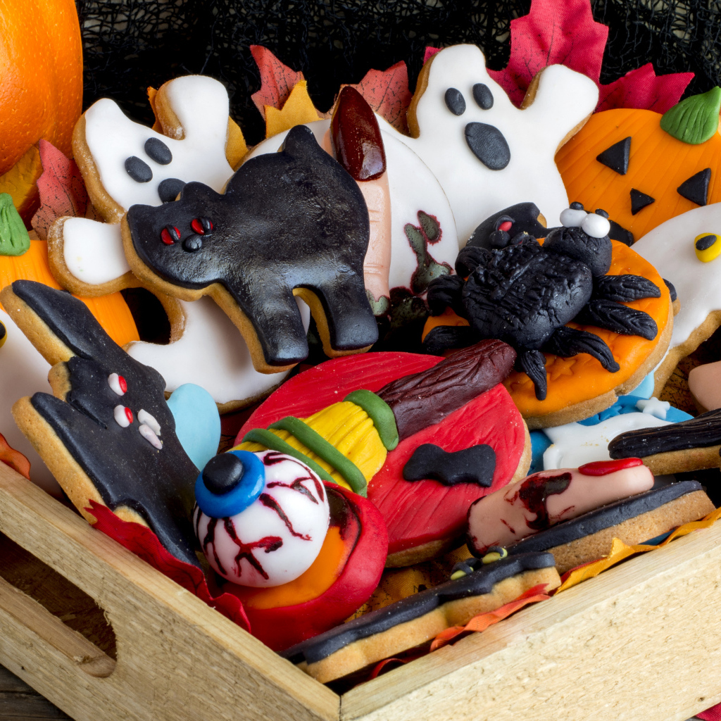Страшное печенье в ящике на праздник Хэллоуин