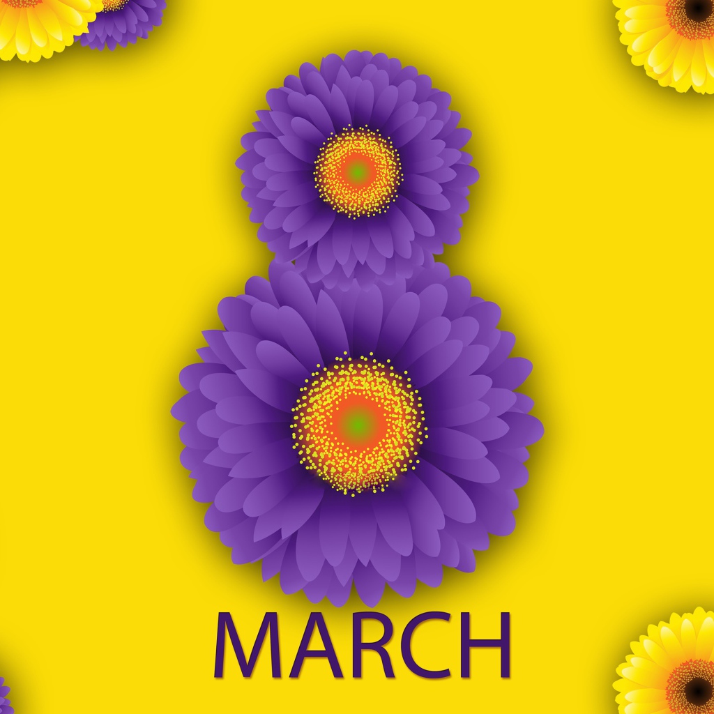Восьмерка из цветов на Международный женский день