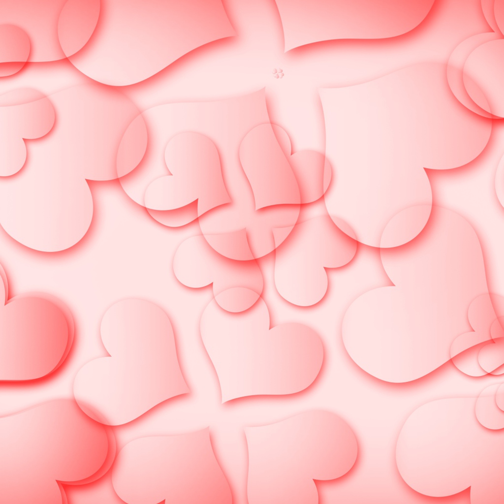 Рисунок из сердец на розовом фоне
