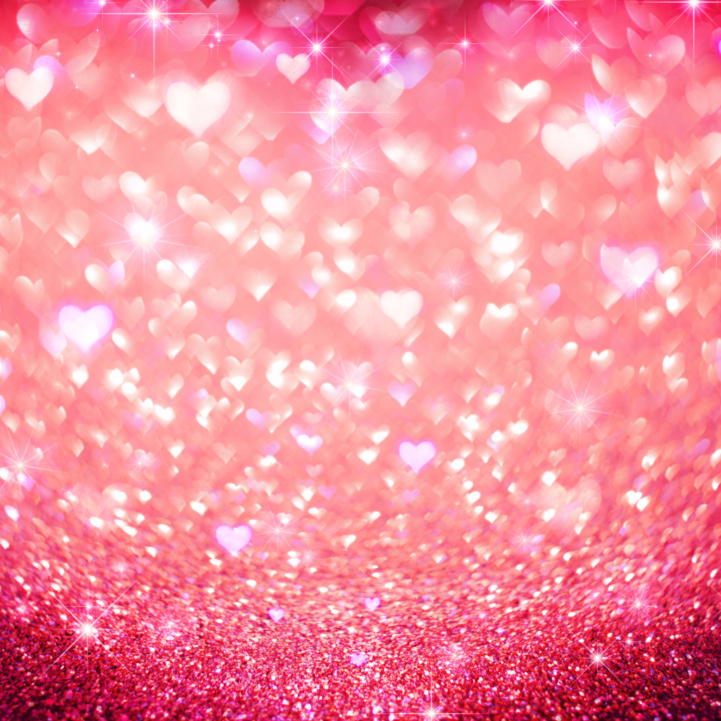 Блестящий фон с сердечками 