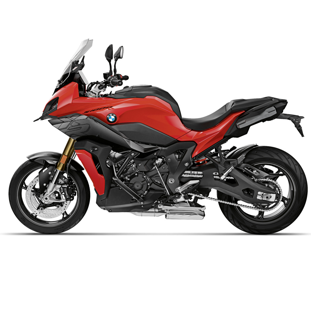 Big BMW S1000 motorcycle on a white background