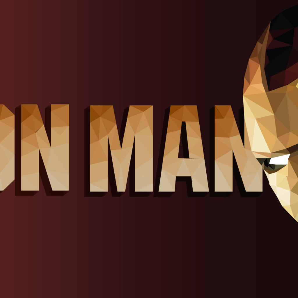 Персонаж Железный человек на красном фоне