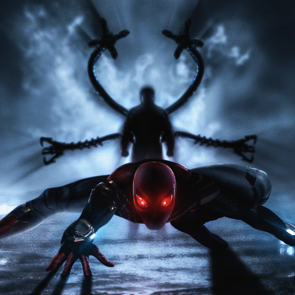 Супергерой спайдермен готовится в атаке