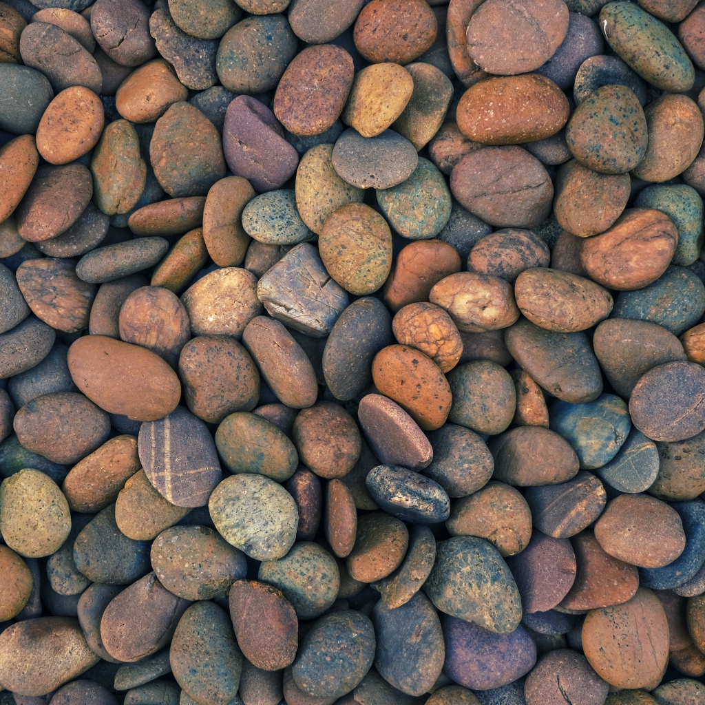 Много мелких морских камней крупным планом