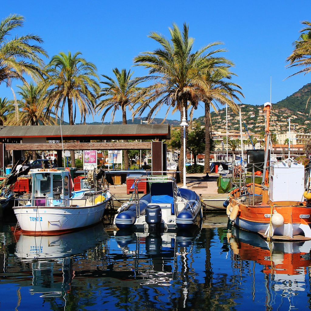 Лодки на пристани на тропическом пляже