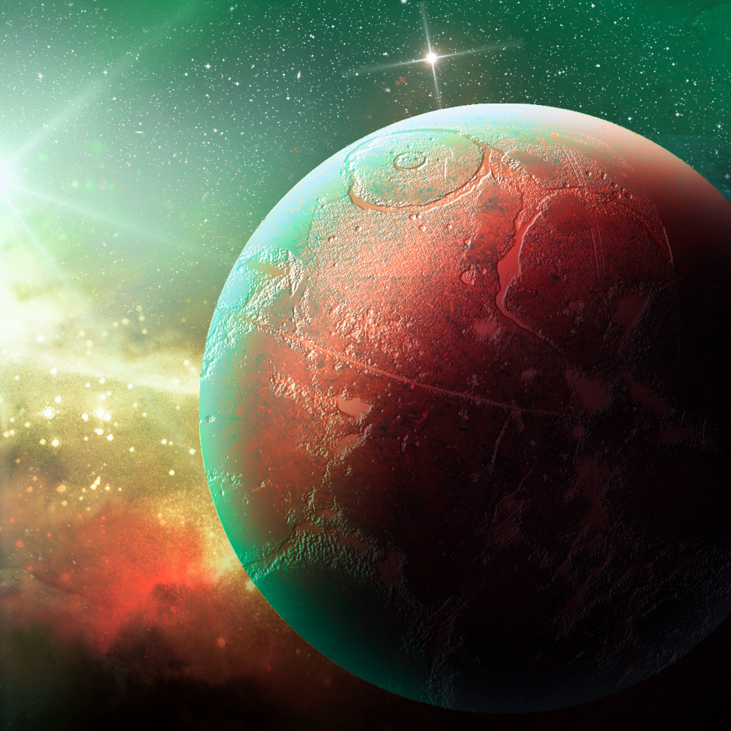 Большая планета в космосе яркими звездами