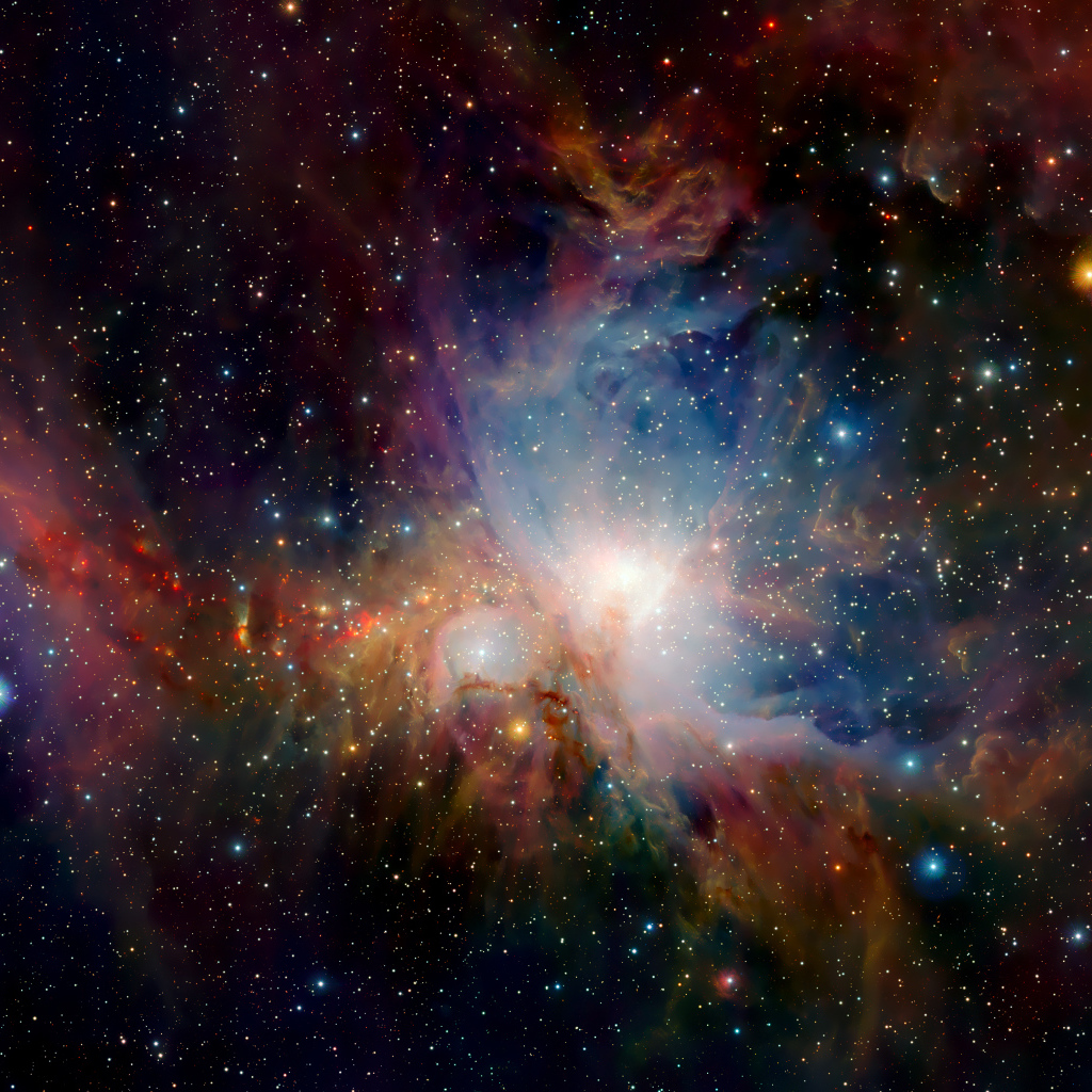 Разноцветный млечный путь в ночном звездном небе