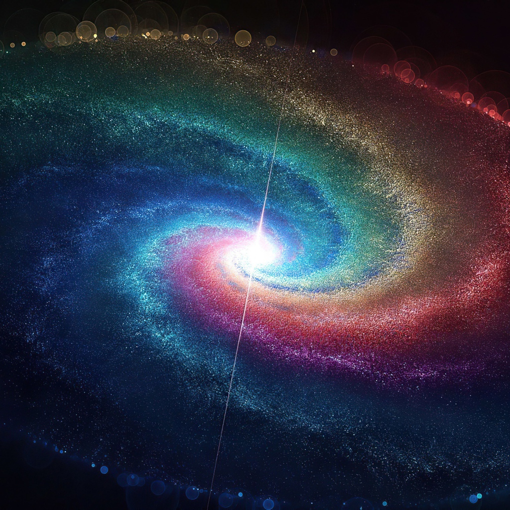 Фантастическая космическая спираль с неоновым светом