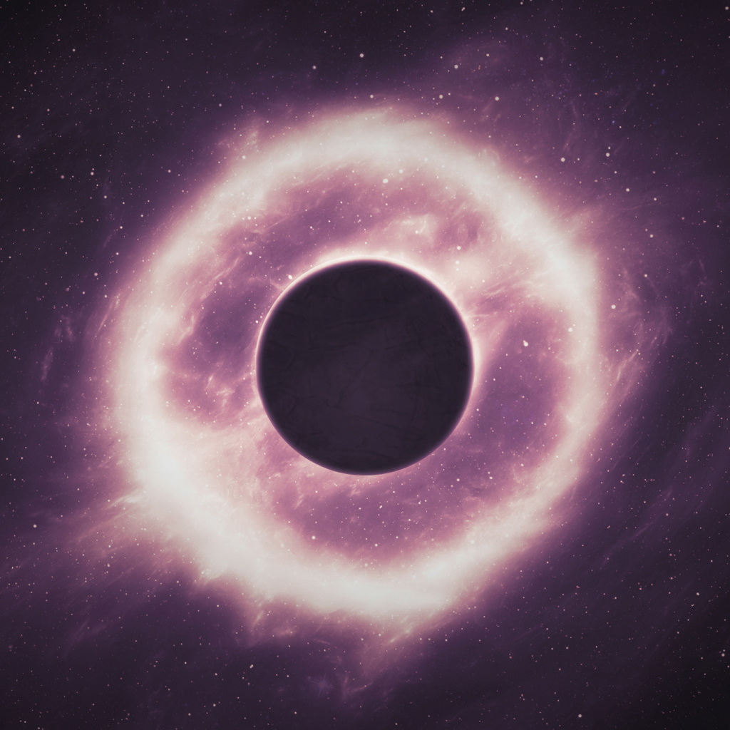 Планета в солнечной системе в огненном круге 