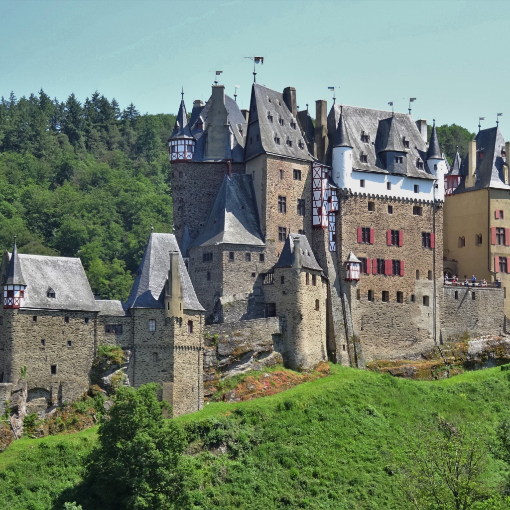 The ancient castle of Rhineland-Palatinate in the forest, Germany