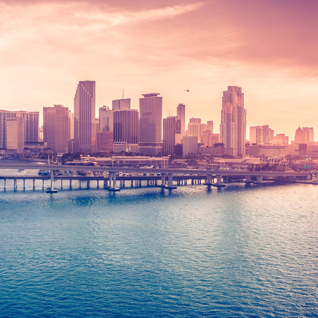 Вид на небоскребы Майами, штат Флорида