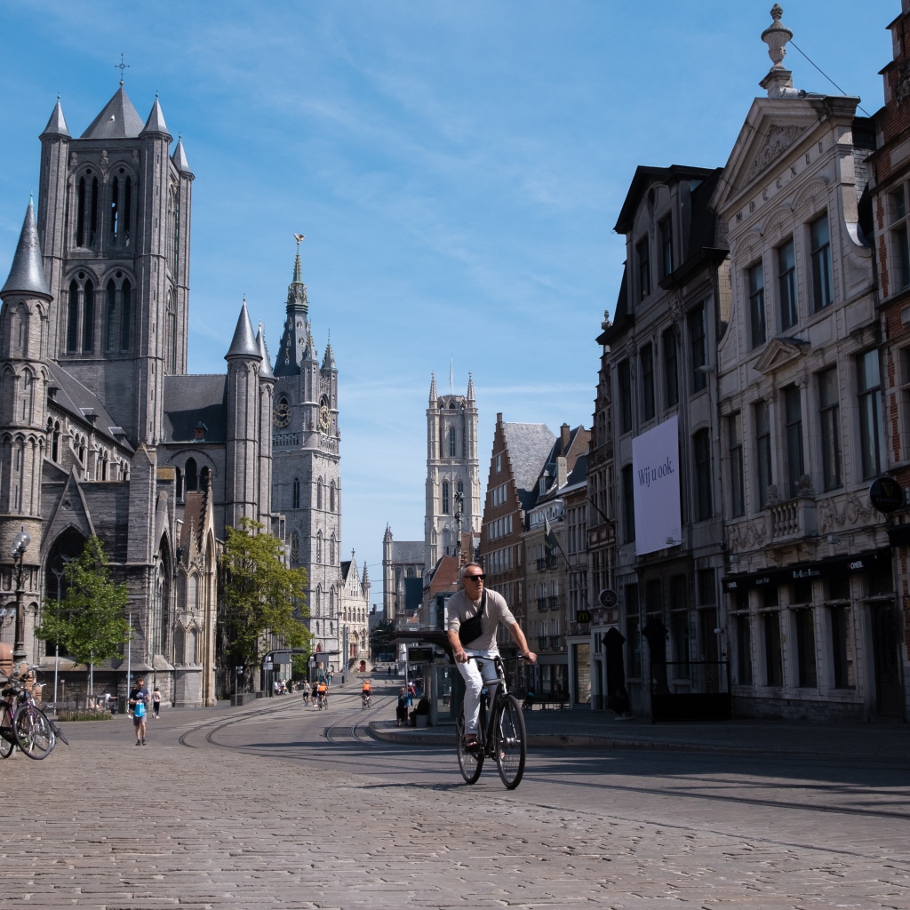 Дома в готическом стиле в городе Гент, Бельгия