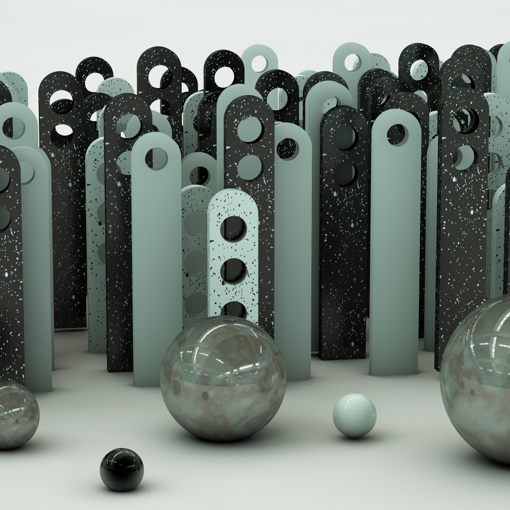 Шары 3д и железные планки 