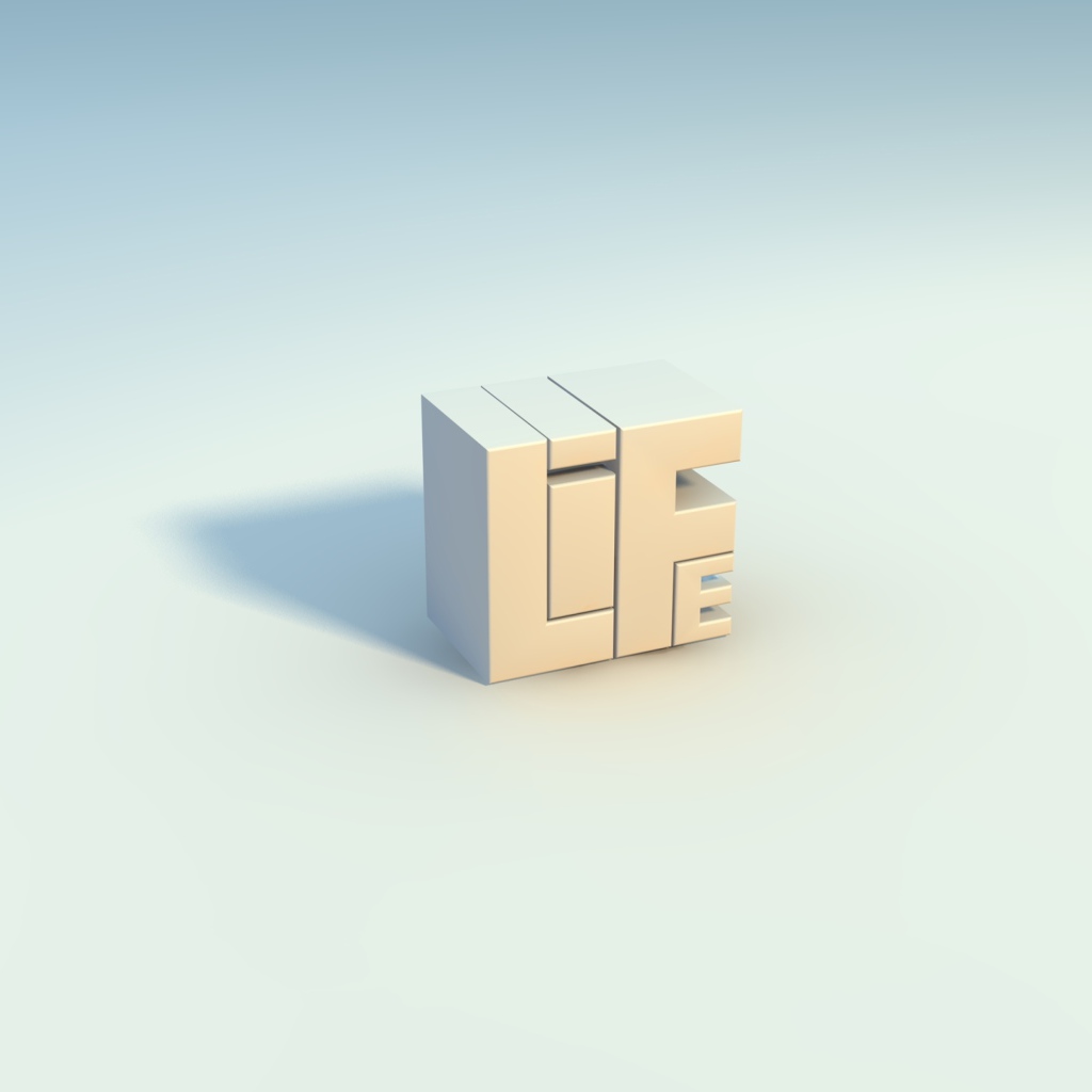 Белая геометрическая фигура 3д на голубом фоне