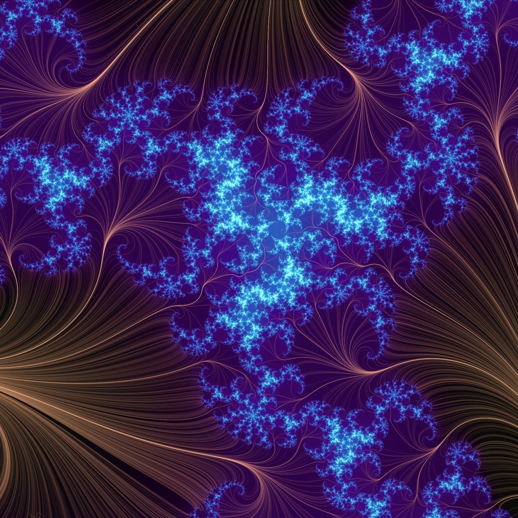 Абстрактный неоновый рисунок с коричневыми вставками 