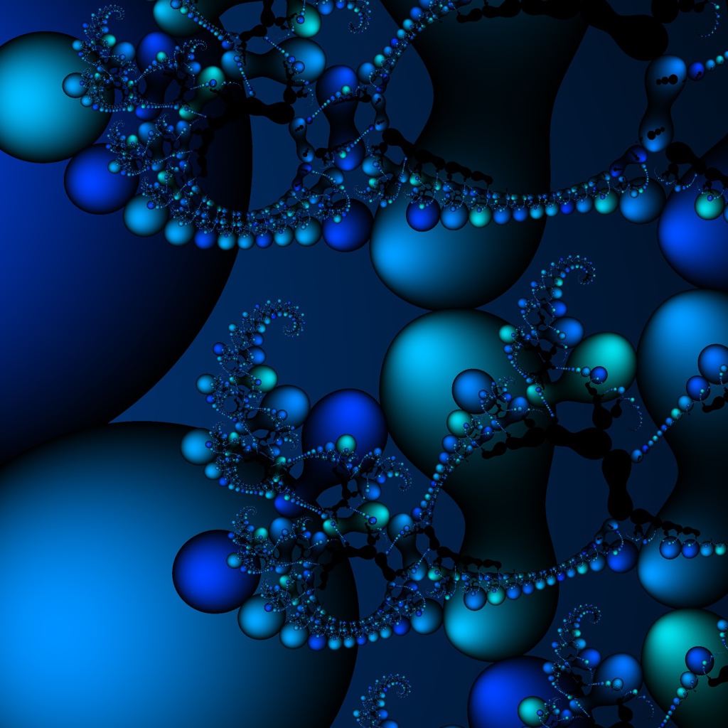 Шары разного размера в фрактальном рисунке