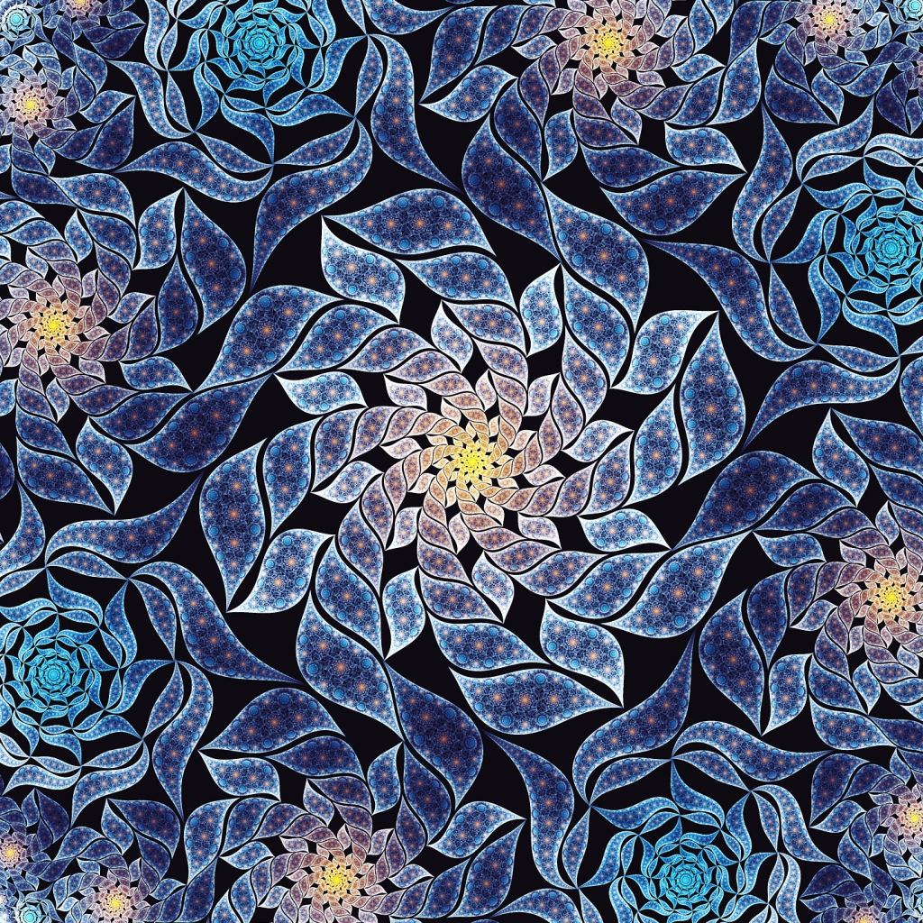 Красивый синий цветок мандала крупным планом