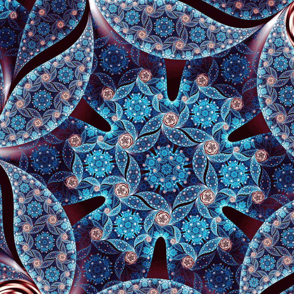 Красивый фрактальный цветок с длинными лепестками 