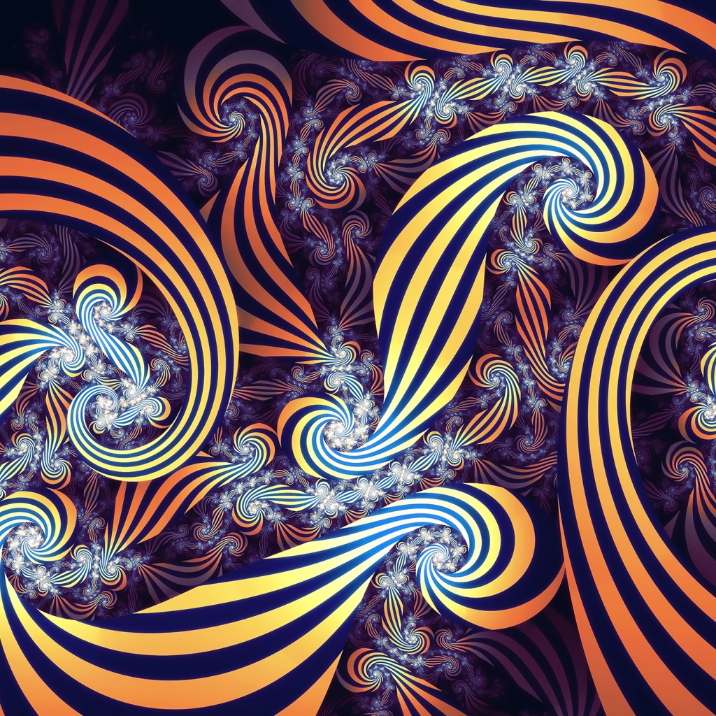 Красивый фрактальный рисунок с полосками