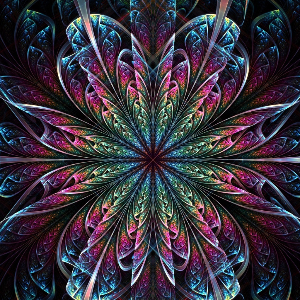 Красивый фрактальный волнистый цветок 