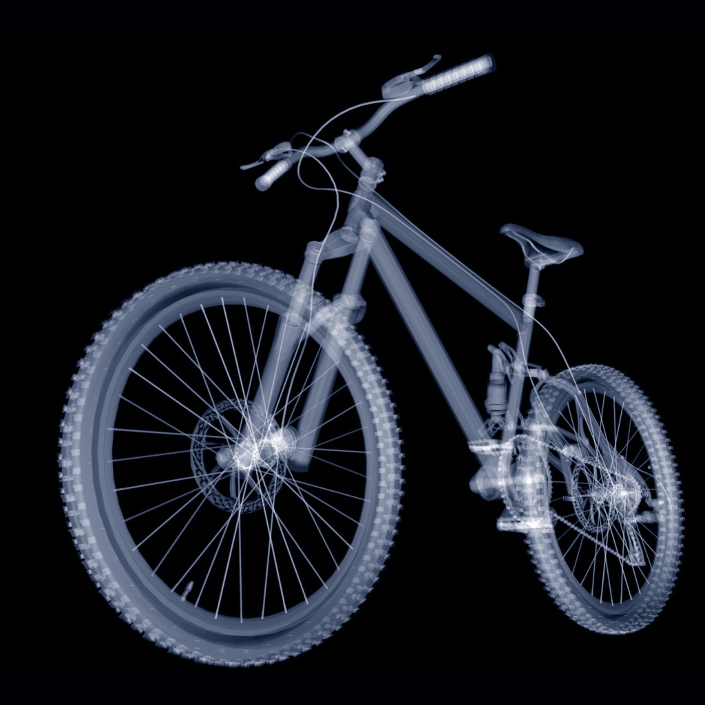 Велосипед на черном фоне 3д графика