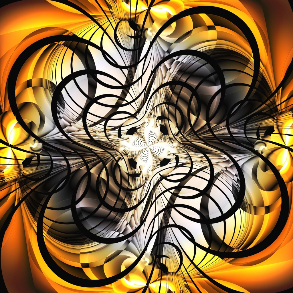 Черно- оранжевый абстрактный рисунок 