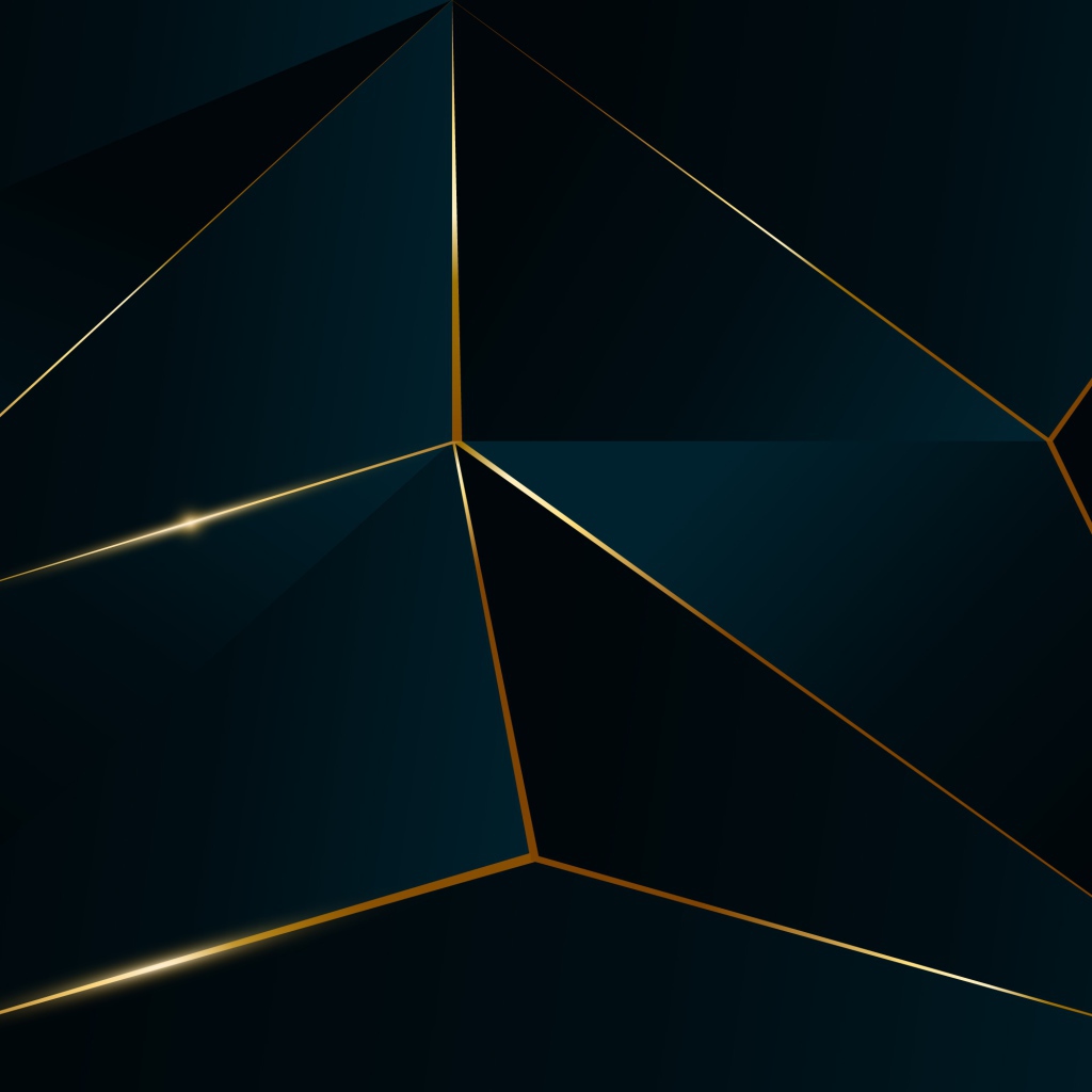 Черные геометрические фигуры с золотой окантовкой 