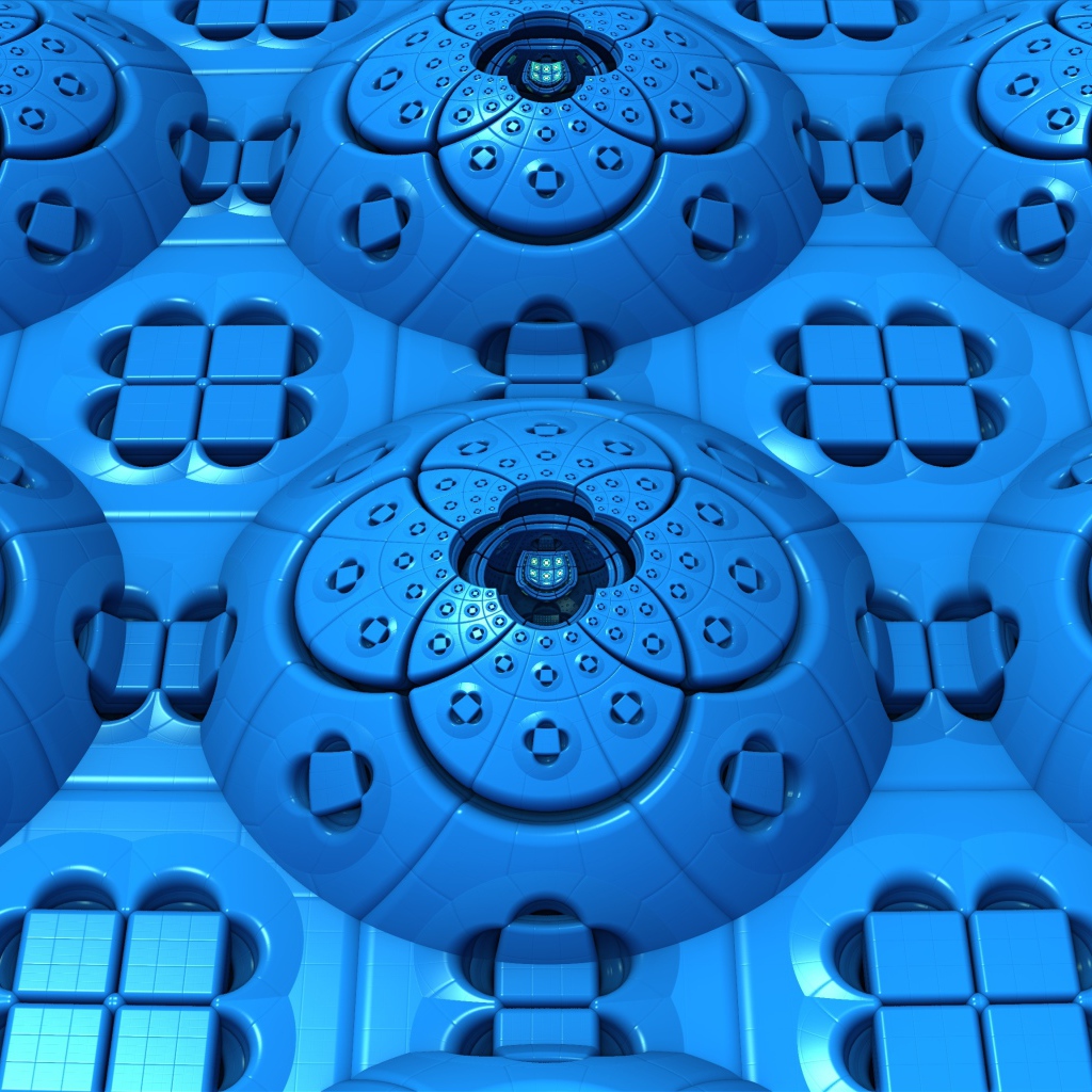 Голубые фрактальные цветочные узоры