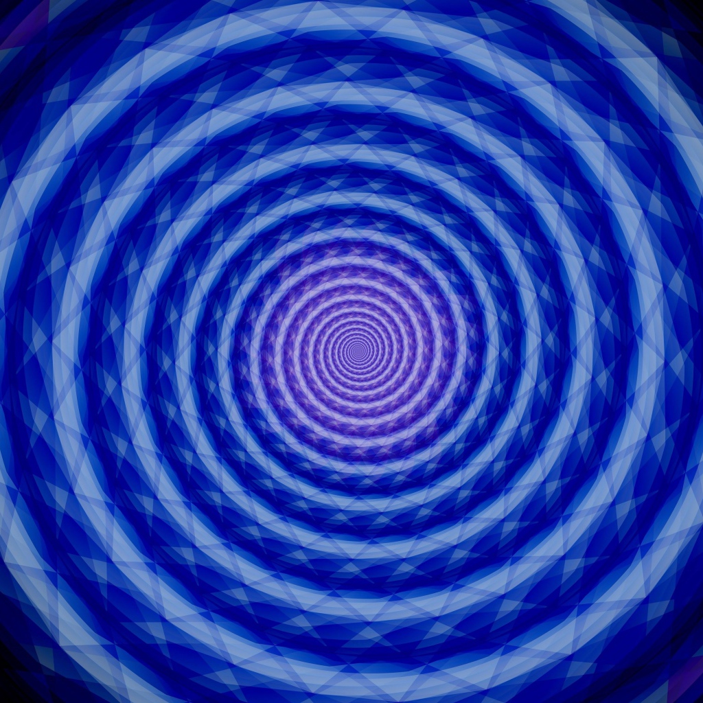 Синяя спираль на черном фоне