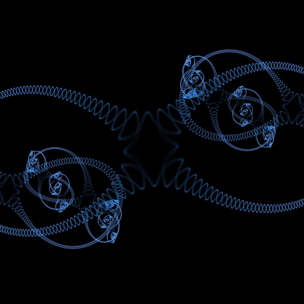 Голубые спирали на черном фоне