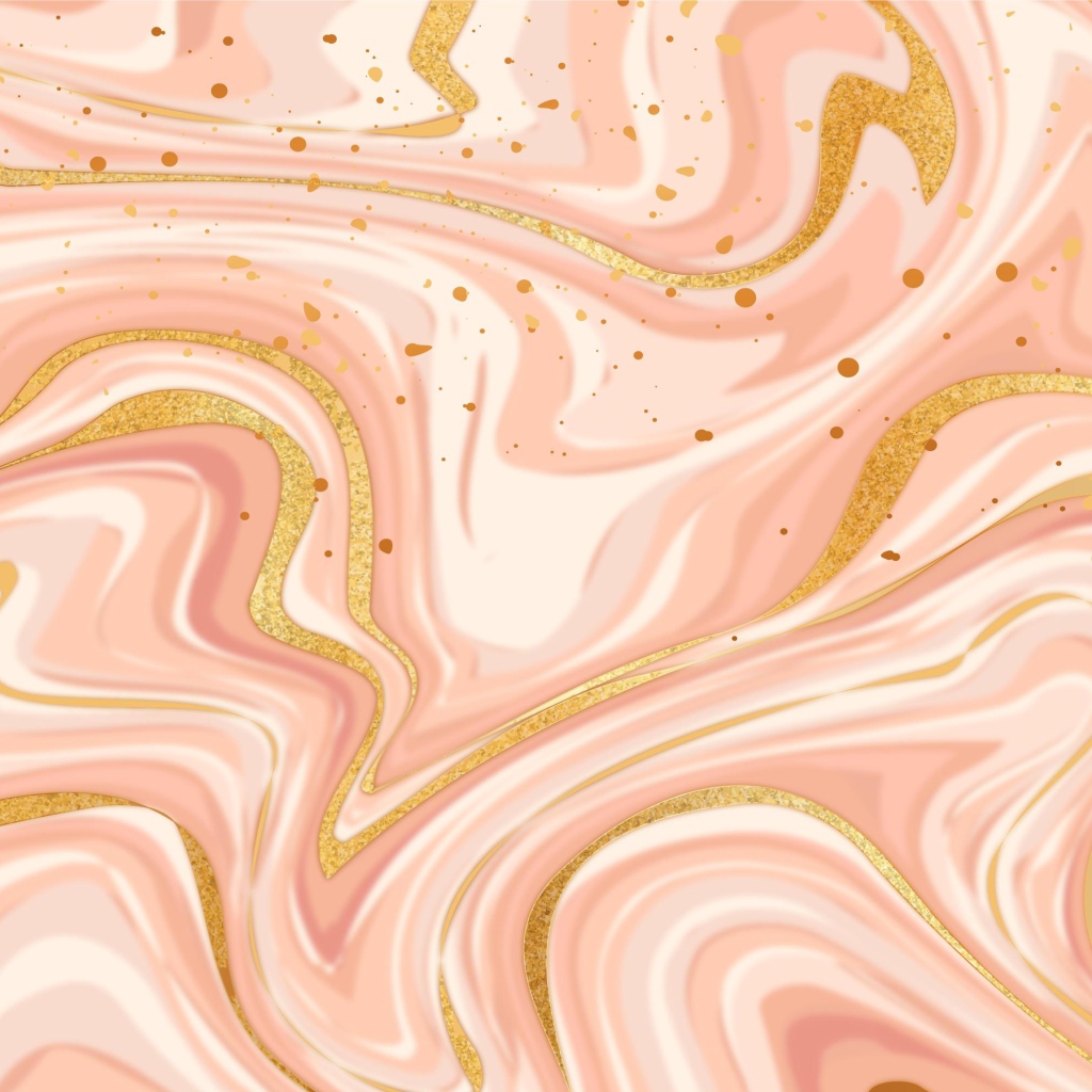 Размытые волны  розовой, белой и золотой  краски 