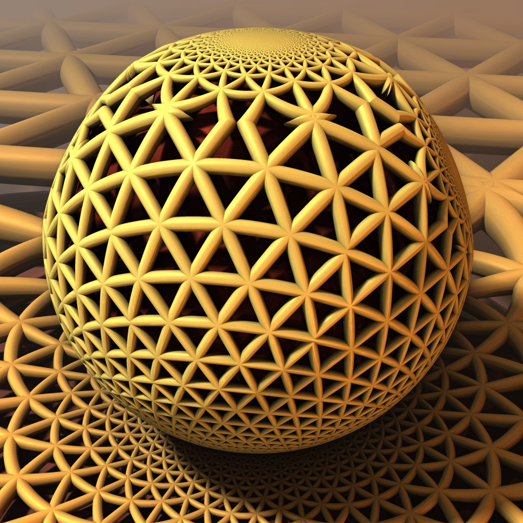 Сложная фрактальная сфера 3д графика