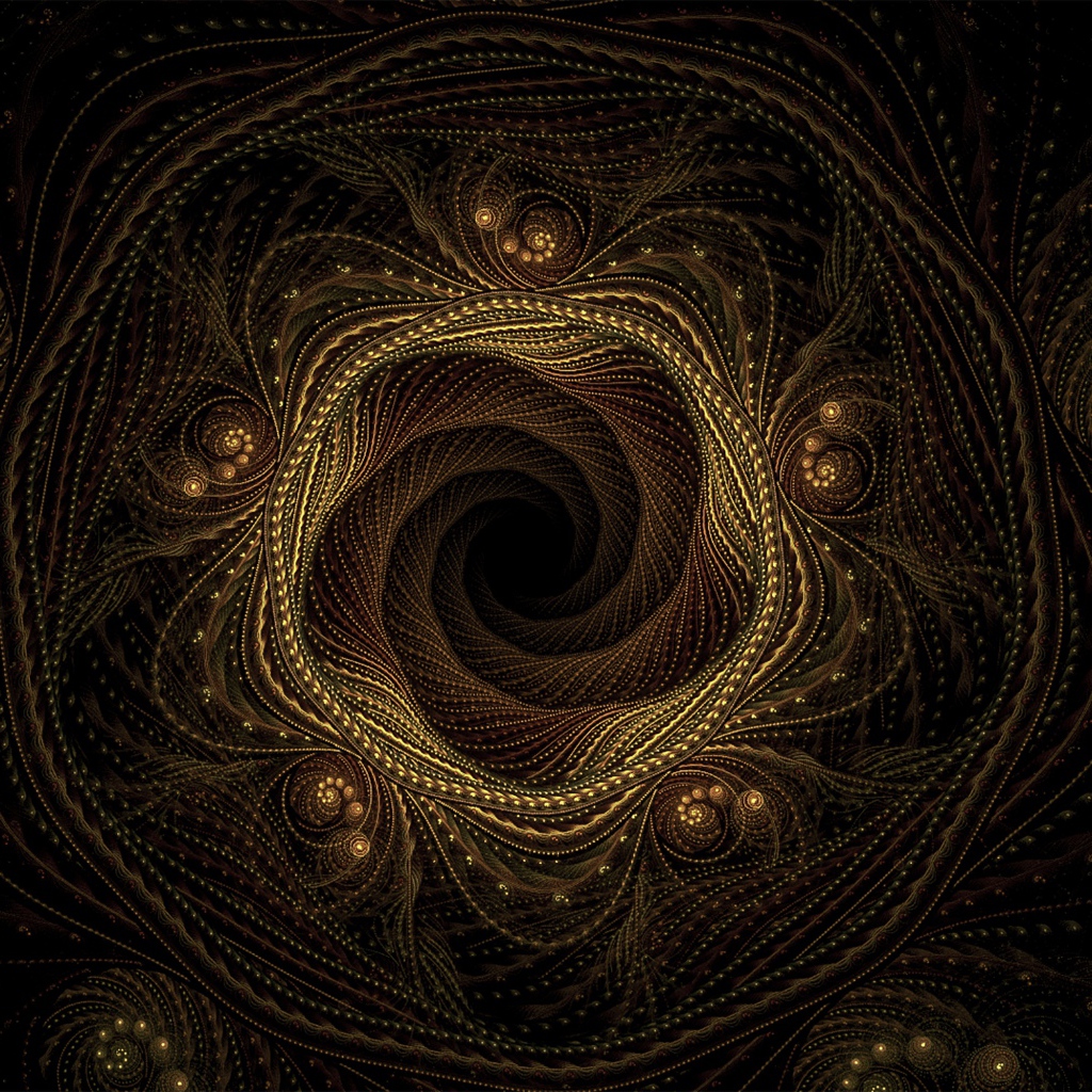 Точечный фрактальный рисунок на черном фоне