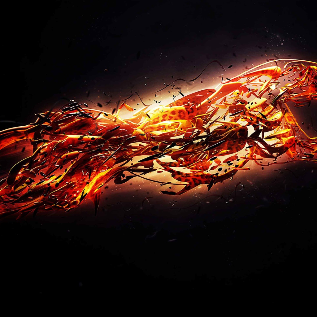 Огненный леопард на черном фоне 3д модель