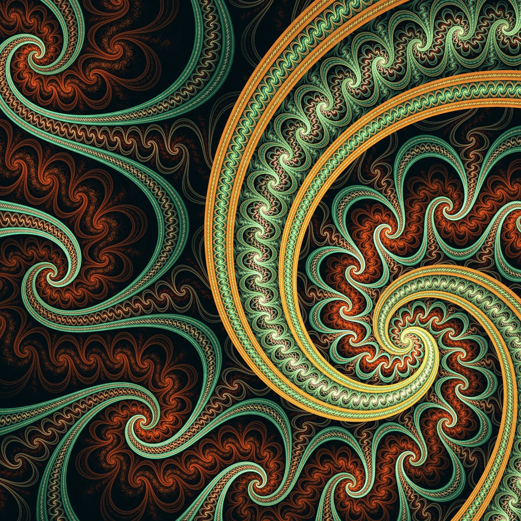 Фрактальные узоры с зигзагами 