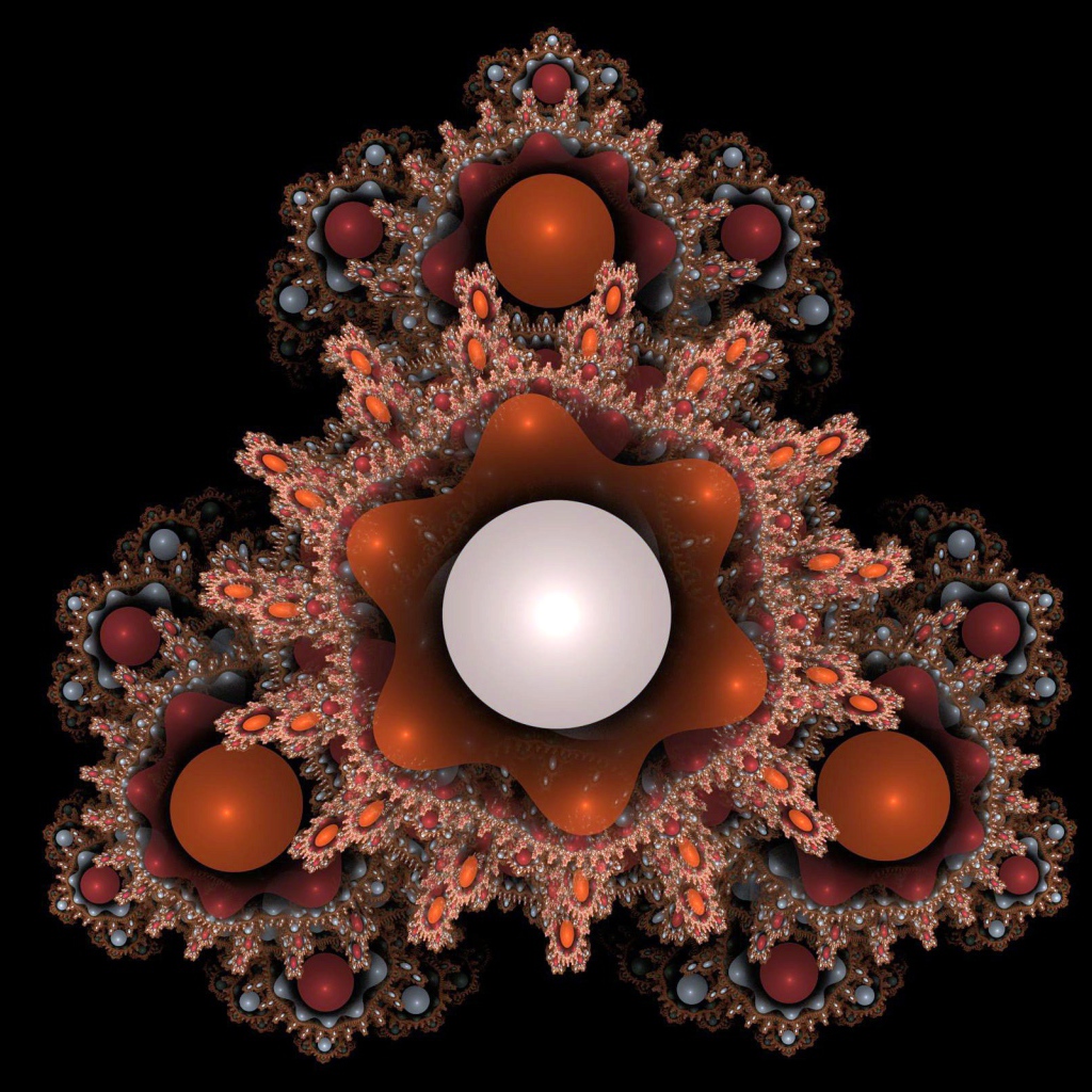 Фрактальный узор на черном фоне 