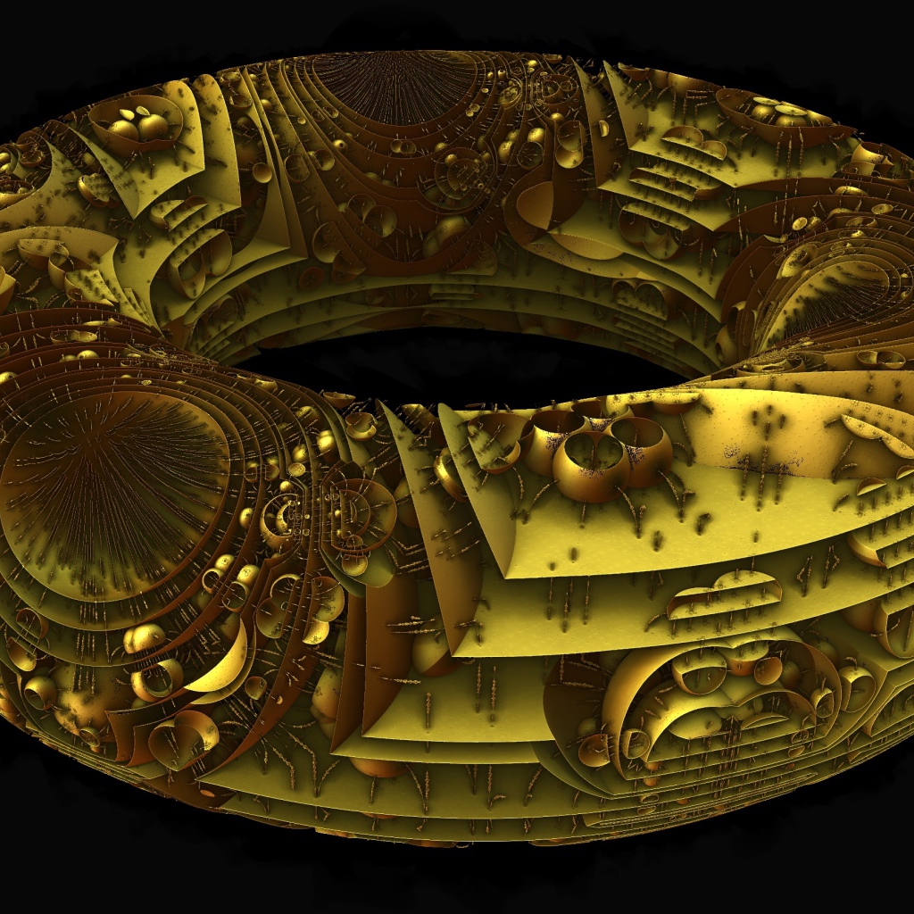 Фрактальное кольцо на черном фоне