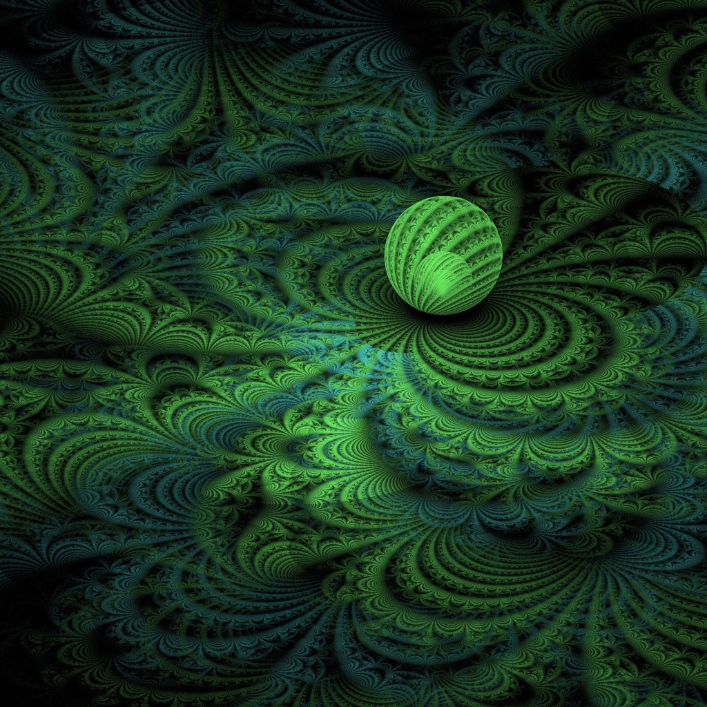 Светящаяся сфера на узорном фоне 