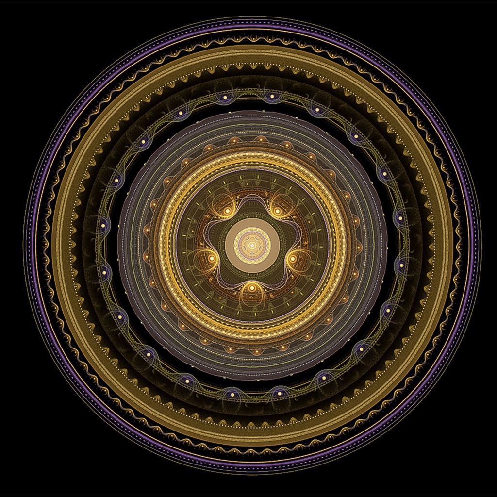 Золотой рисунок мандала на черном фоне