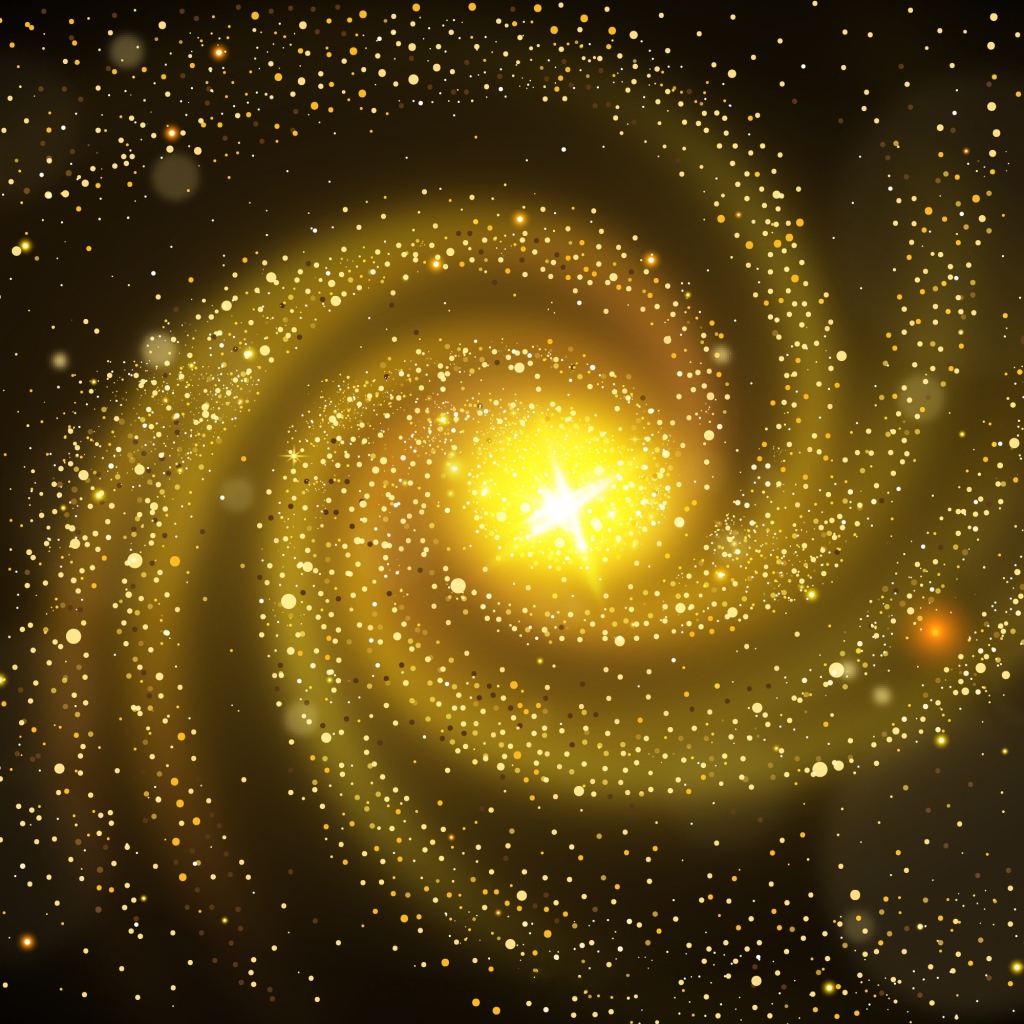 Золотая бесконечность с яркой звездой