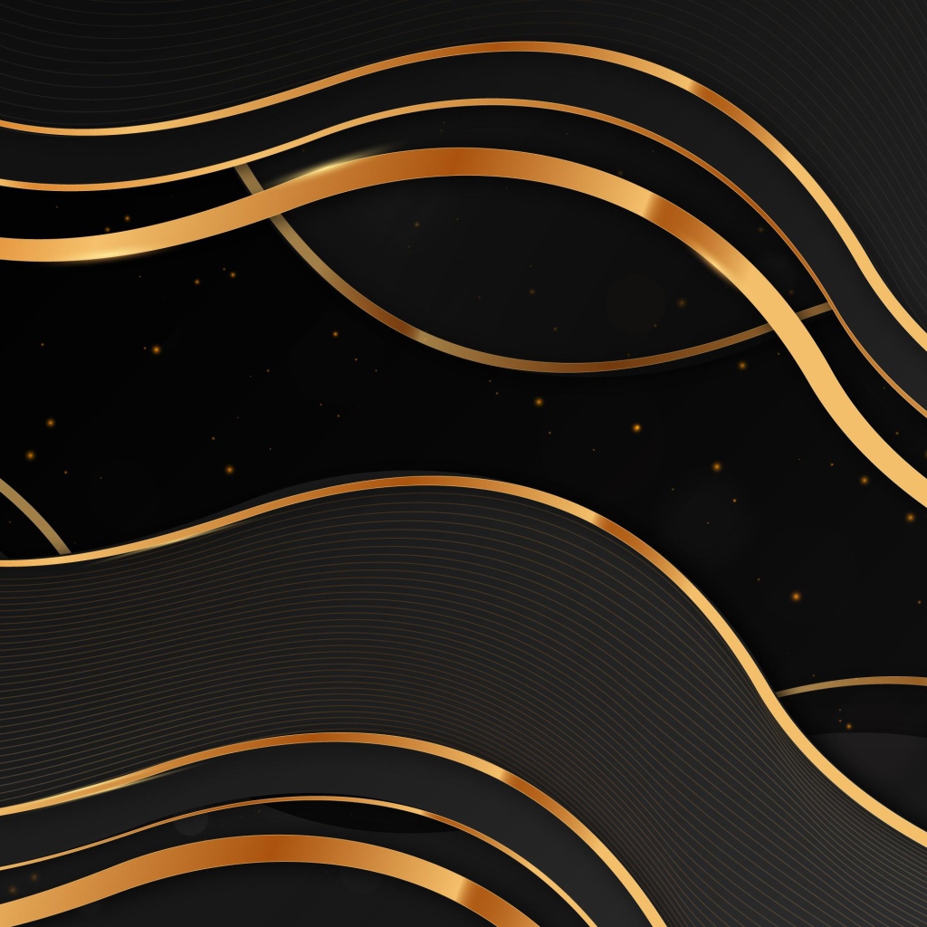 Золотые волны на черном фоне 