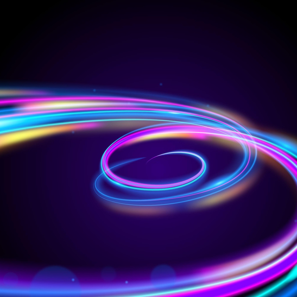 Разноцветные линии на черном фоне 