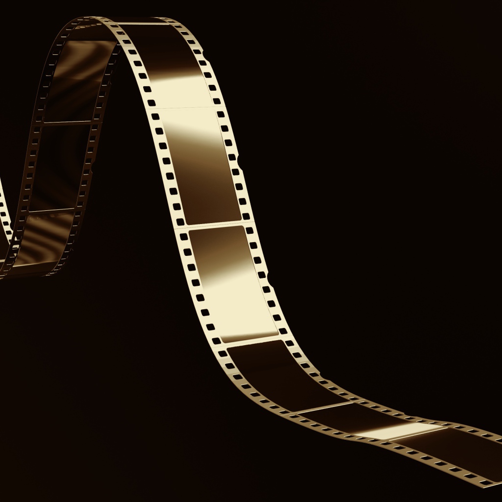 Старая пленка на черном фоне 3д