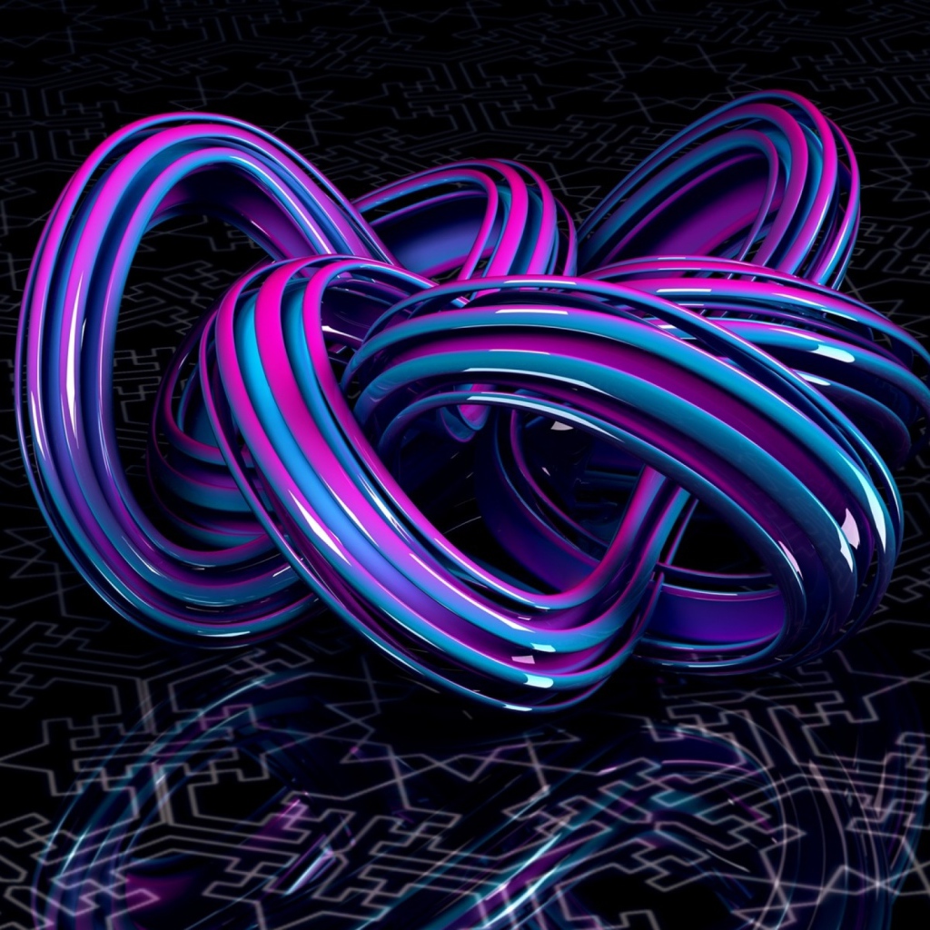 Узел из пурпурной проволоки на фоне необычного узора