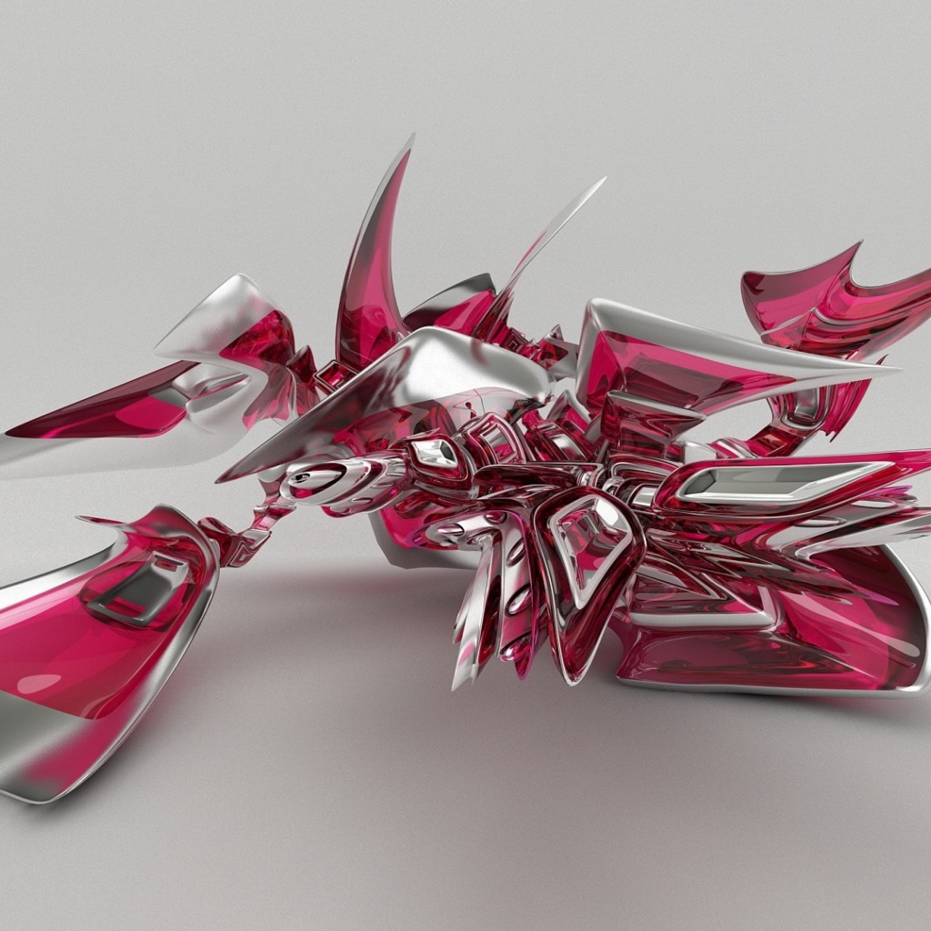 Необычный красный фрагмент на сером фоне