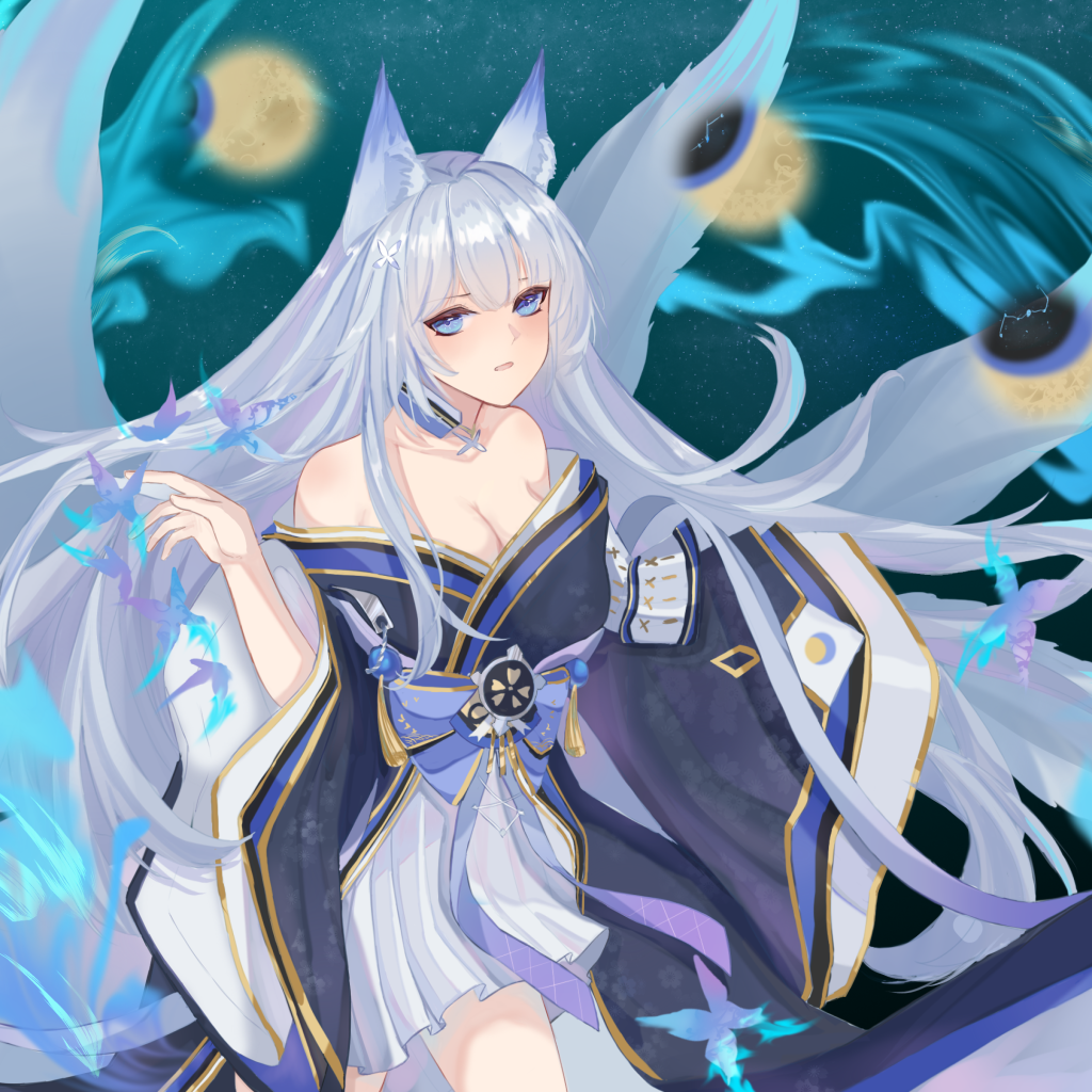 Девушка аниме Azur Lane с длинными волосами