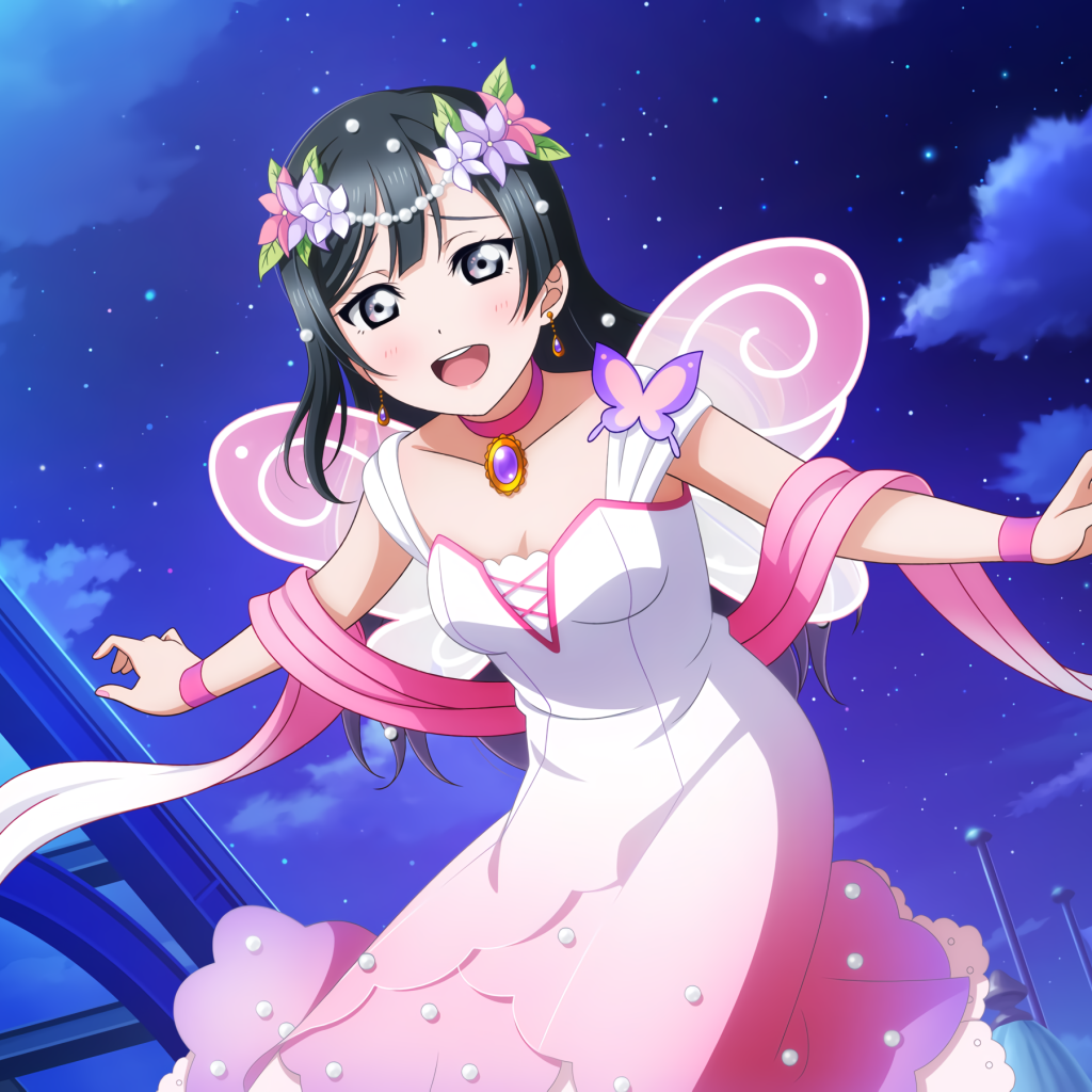 Красивая девушка аниме в розовом платье 