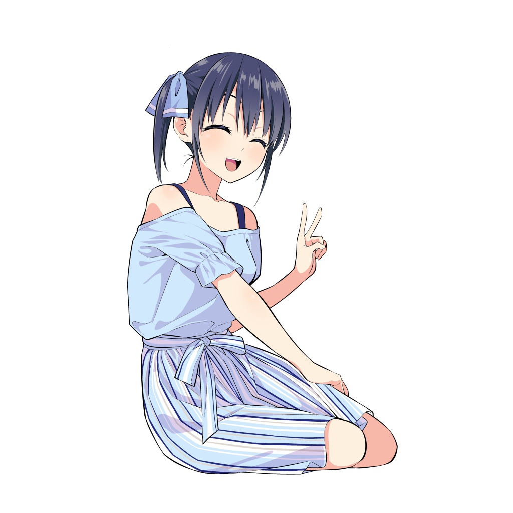 Персонаж Nagisa Minase аниме  Kanojo mo Kanojo на белом фоне